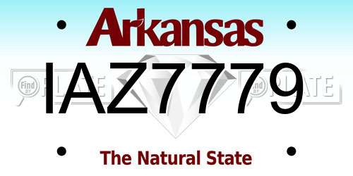 IAZ7779 Arkansas License Plate