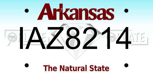 IAZ8214 Arkansas License Plate