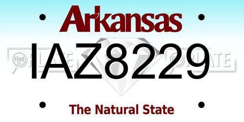 IAZ8229 Arkansas License Plate