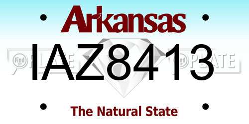 IAZ8413 Arkansas License Plate