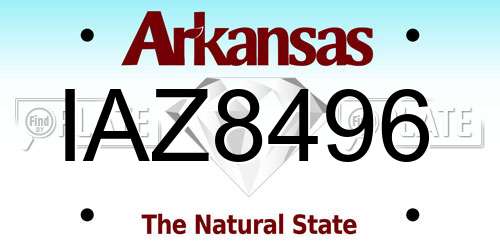 IAZ8496 Arkansas License Plate