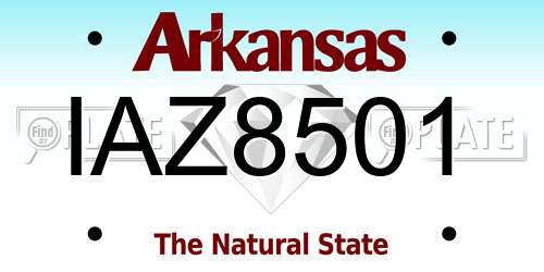 IAZ8501 Arkansas License Plate