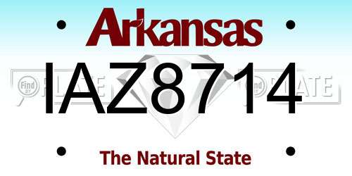 IAZ8714 Arkansas License Plate