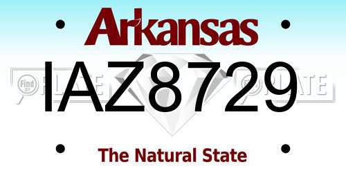 IAZ8729 Arkansas License Plate