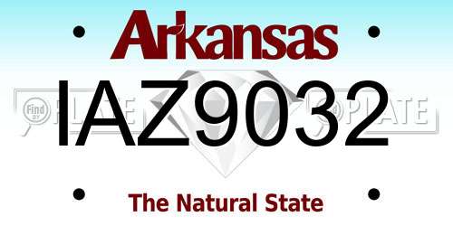IAZ9032 Arkansas License Plate