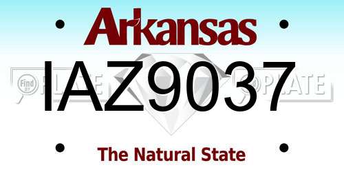 IAZ9037 Arkansas License Plate