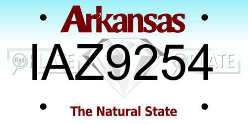 IAZ9254 Arkansas License Plate