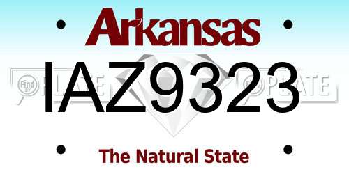 IAZ9323 Arkansas License Plate