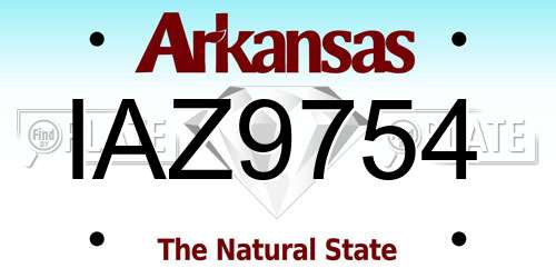 IAZ9754 Arkansas License Plate
