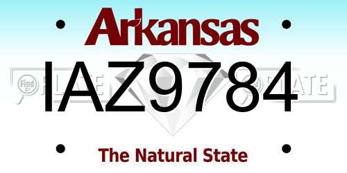 IAZ9784 Arkansas License Plate