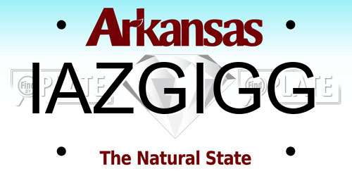 IAZGIGG Arkansas License Plate
