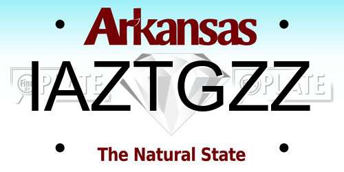 IAZTGZZ Arkansas License Plate