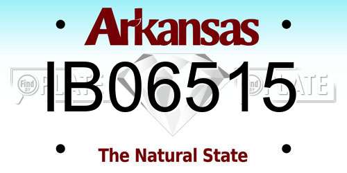 IB06515 Arkansas License Plate