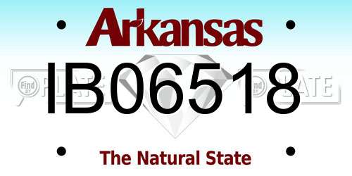 IB06518 Arkansas License Plate