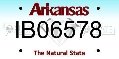 IB06578 Arkansas License Plate