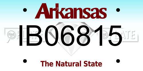 IB06815 Arkansas License Plate