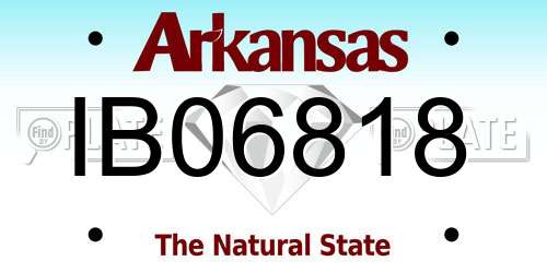 IB06818 Arkansas License Plate