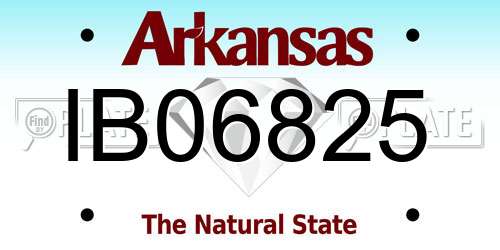 IB06825 Arkansas License Plate