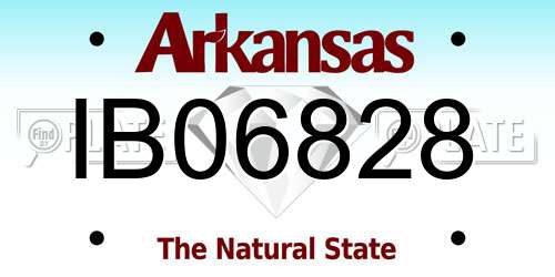 IB06828 Arkansas License Plate