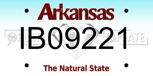 IB09221 Arkansas License Plate