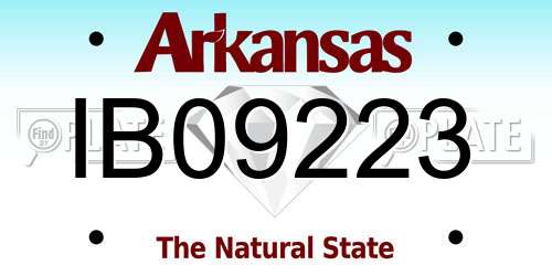 IB09223 Arkansas License Plate