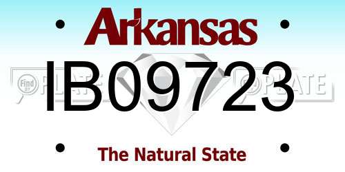 IB09723 Arkansas License Plate