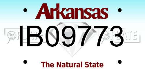 IB09773 Arkansas License Plate
