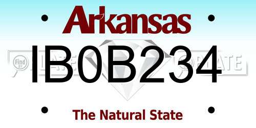IB0B234 Arkansas License Plate