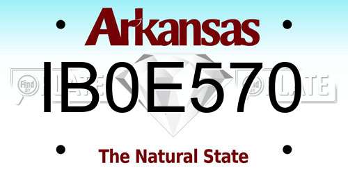 IB0E570 Arkansas License Plate
