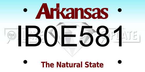 IB0E581 Arkansas License Plate