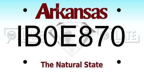 IB0E870 Arkansas License Plate