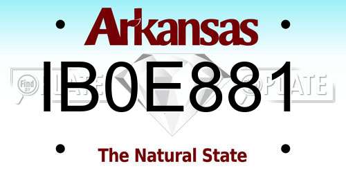 IB0E881 Arkansas License Plate