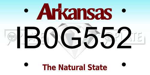 IB0G552 Arkansas License Plate
