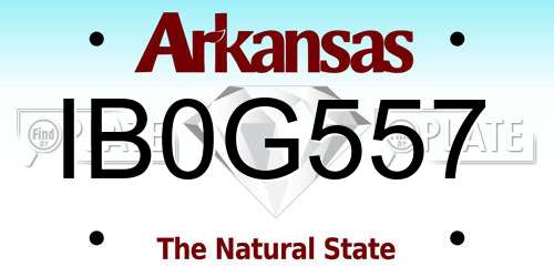 IB0G557 Arkansas License Plate