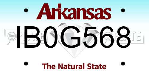 IB0G568 Arkansas License Plate