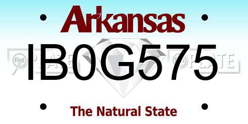 IB0G575 Arkansas License Plate