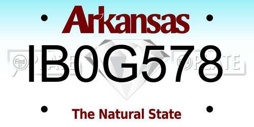 IB0G578 Arkansas License Plate