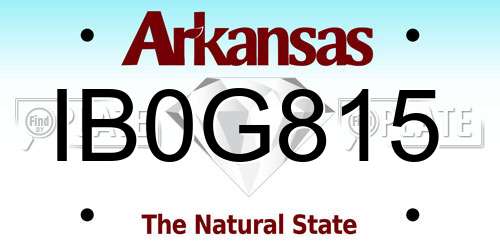 IB0G815 Arkansas License Plate