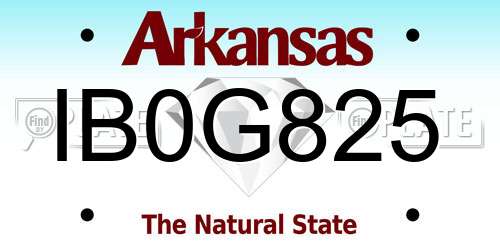 IB0G825 Arkansas License Plate
