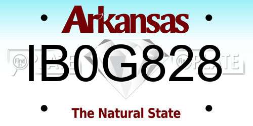 IB0G828 Arkansas License Plate
