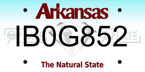 IB0G852 Arkansas License Plate