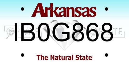 IB0G868 Arkansas License Plate