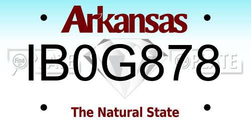 IB0G878 Arkansas License Plate