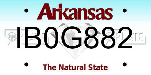 IB0G882 Arkansas License Plate
