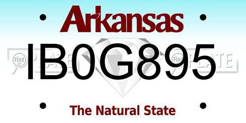 IB0G895 Arkansas License Plate