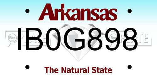IB0G898 Arkansas License Plate