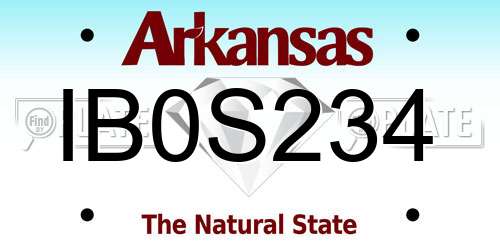 IB0S234 Arkansas License Plate