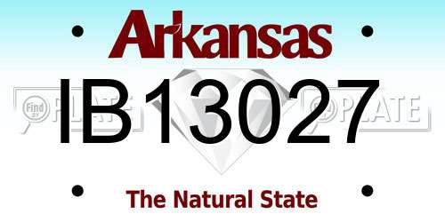 IB13027 Arkansas License Plate