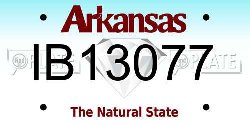 IB13077 Arkansas License Plate