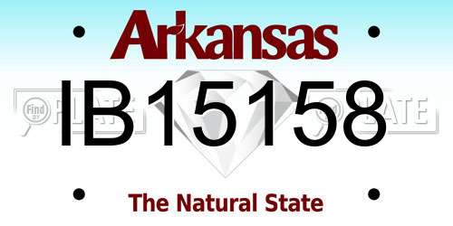 IB15158 Arkansas License Plate